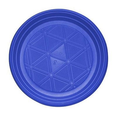 Тарелка бессекционная десертная ЭКО ПС D=165мм цвет Синий И (х100/2400)